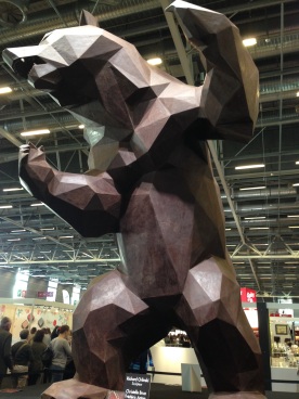 A 6m tall chocolate bear presides over the Salon du Chocolat, Paris, 2015