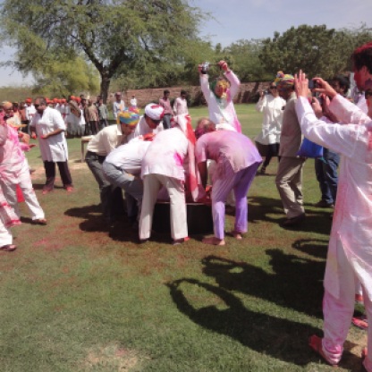 Onlookers oversee fascinating festivities - Holi at Umaid Bhawan Palace, Jodhpur