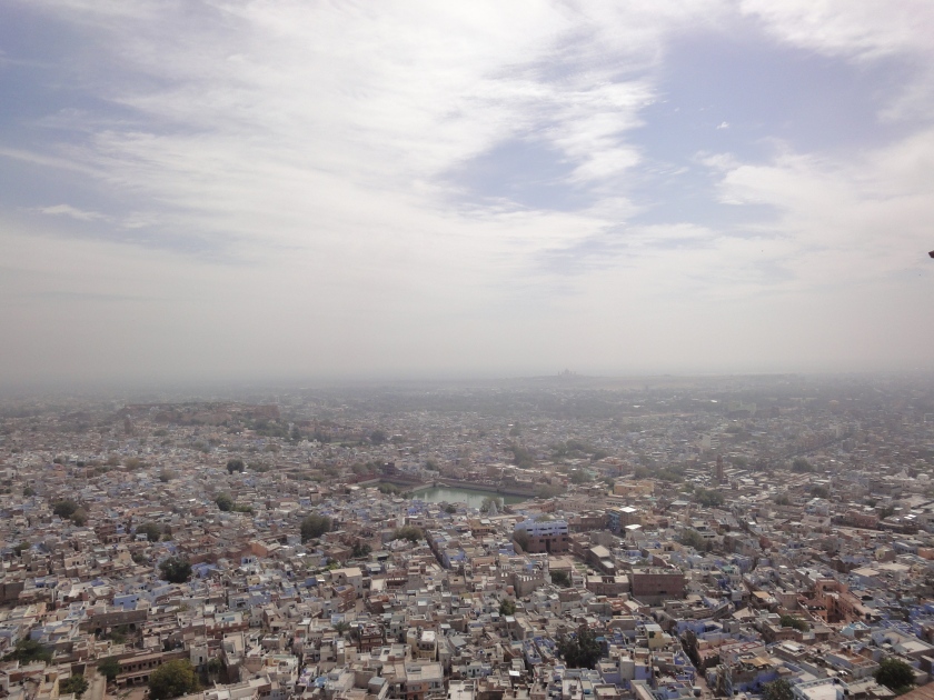 Bird's eye view of the blue city from Mehrangarh Fort